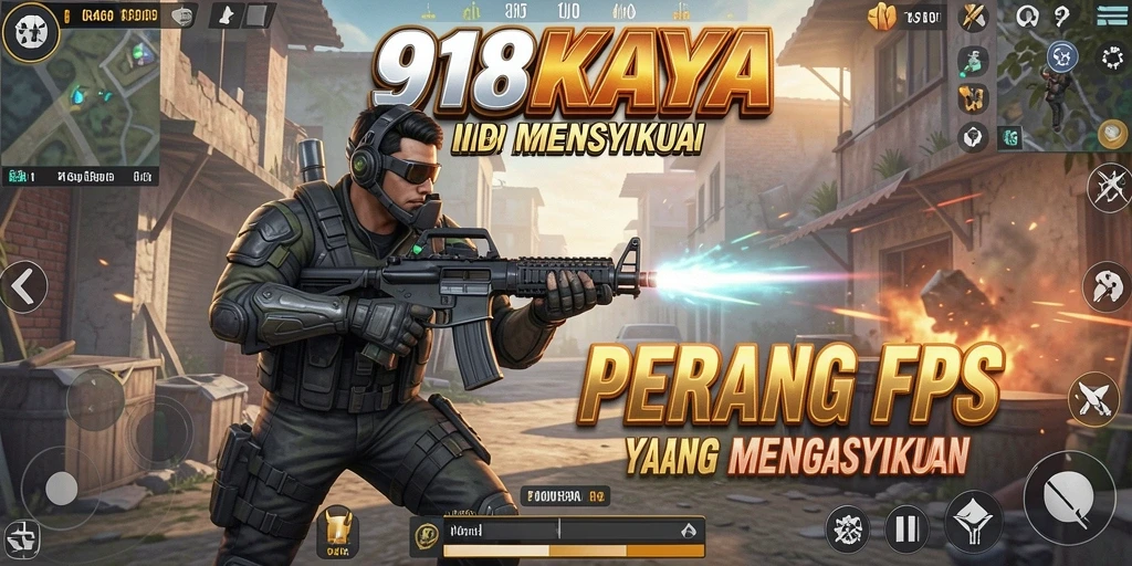 Tampilan gameplay seru dalam 918KAYA dengan aksi FPS yang menegangkan.