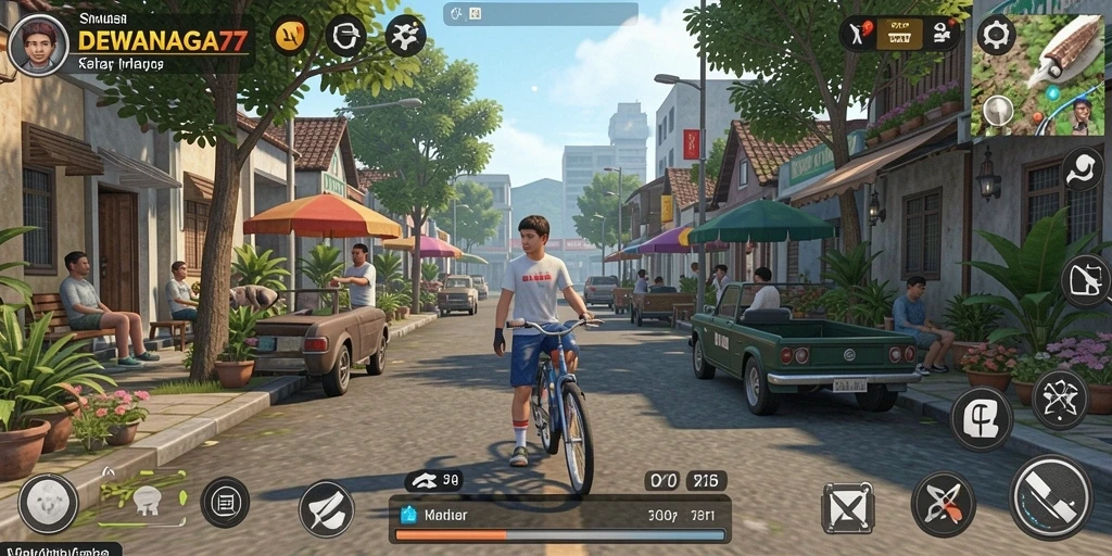 Screenshot DEWANAGA77 menampilkan gameplay simulasi yang menarik.