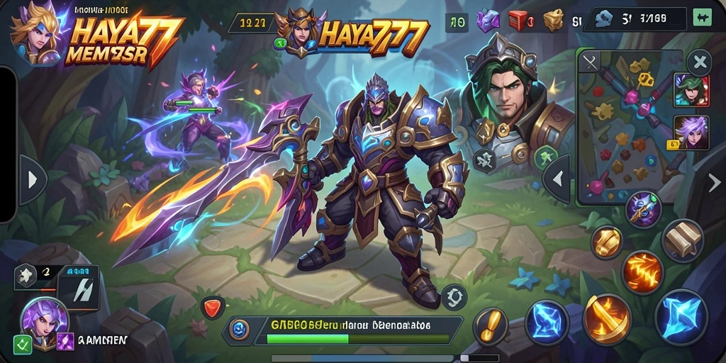 Tangkapan layar gameplay HAYA777 yang penuh aksi dalam pertarungan MOBA.