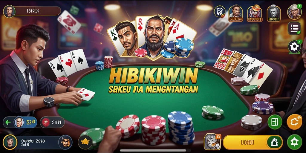Tampilan gameplay menarik dari permainan Poker HIBIKIWIN.