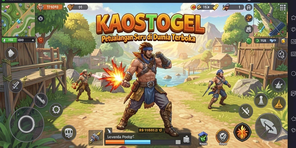 Tampilan gameplay KAOSTOGEL dengan eksplorasi dunia terbuka.