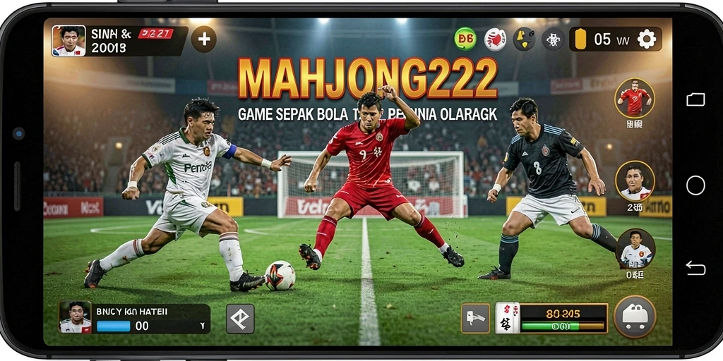 Tampilan aksi seru dalam permainan sepak bola MAHJONG222.