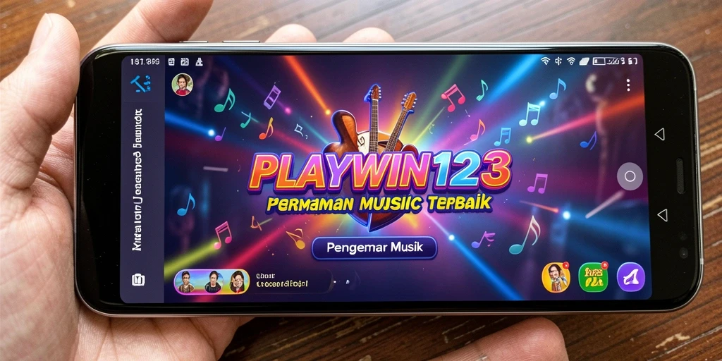 Screenshot gameplay PLAYWIN123 menunjukkan pengalaman musik yang seru.