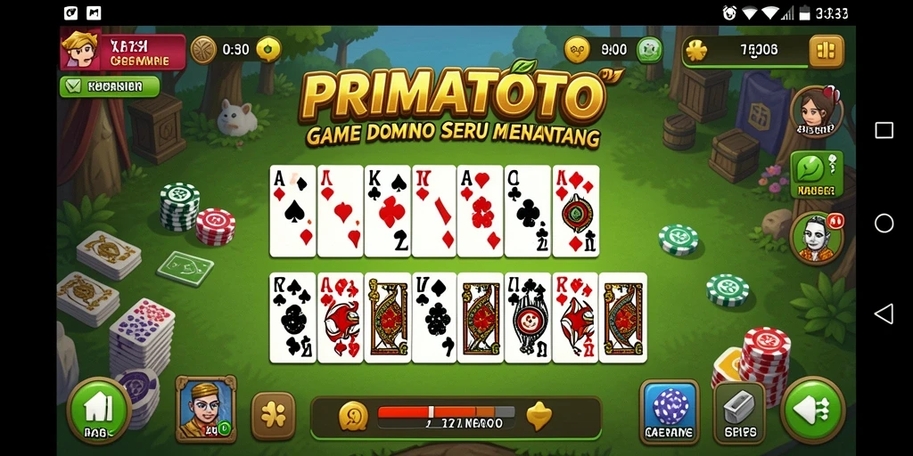 Tampilan gameplay Domino yang seru dan menantang di PRIMATOTO.