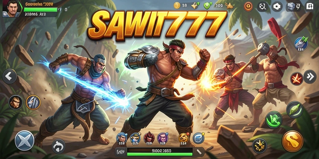 Screenshot gameplay SAWIT777 dengan pertarungan seru dan grafis memukau.