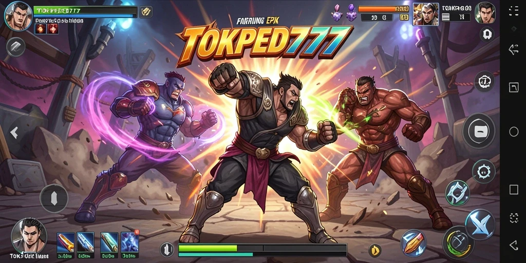 Tangkapan layar TOKPED777 menampilkan aksi pertarungan yang mendebarkan.