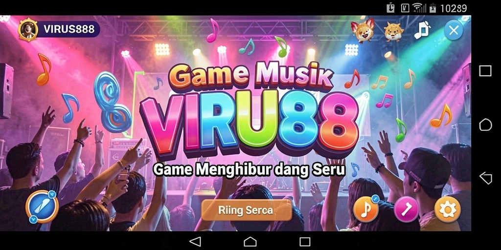 Tampilan menarik dari gameplay VIRUS88 yang penuh warna.